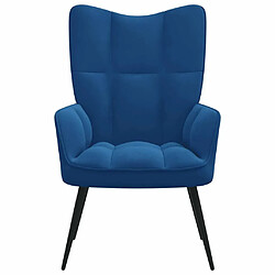 Maison Chic Chaise de relaxation | Fauteuil relax Bleu Velours -GKD97051