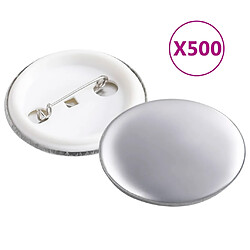 vidaXL Pièces de boutons à épingle 500 ensembles 37 mm 