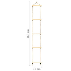 Acheter vidaXL Échelle de corde pour enfants Bois massif et PE 30x168 cm