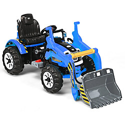 Decoshop26 Tracteur pour enfants 3-8 ans tracteur electrique avec 2 choix de vitesse et chargeuse marche avant et arrière bleu 20_0001329