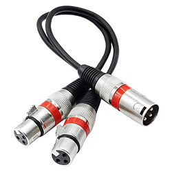 Acheter Adaptateur De Microphone Xlr Y-cable Câble Audio De Mixage 3 Broches Flexible Argent