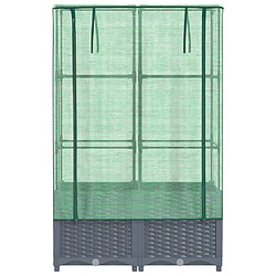 Avis vidaXL Jardinière surélevée avec housse aspect rotin 80x40x138 cm