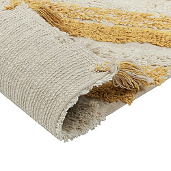 Acheter Beliani Tapis en coton 140 x 200 cm beige et jaune BINGOL