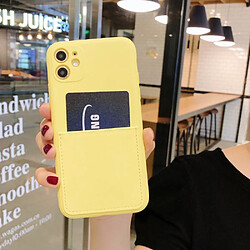 Coque en silicone souple avec porte-carte jaune pour votre Apple iPhone 11 6.1 pouces