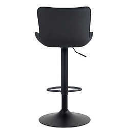 Acheter Decoshop26 Tabouret de bar x1 coutures décoratives pied trompette hauteur réglable en métal noir assise en velours noir 10_0004860