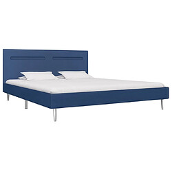 Maison Chic Lit adulte - Cadre de lit avec LED,Structure du lit Contemporain Bleu Tissu 180 x 200 cm -MN37115