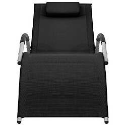 vidaXL Chaise longue textilène noir et gris