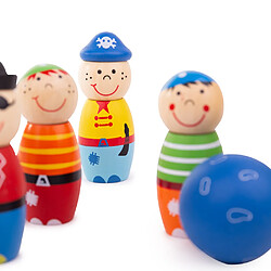 Bigjigs Toys Jeu de Bowling Quilles Pirates en bois