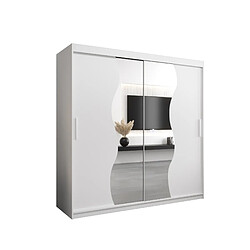 Abiks Meble Armoire MADRYT À Portes Coulissantes 200/200/62 2 Portes (Blanc/Blanc)