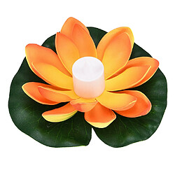 Imperméable Sans Flamme Flottant LED Lotus Lumières Piscine Décoration Orange 18cm