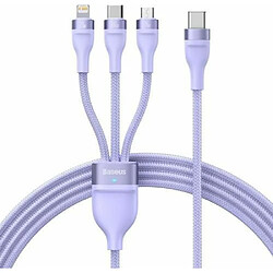 Baseus 3in1 USB Cable Flash Series 2, USB-C + Micro USB + Lightning, 100W, 1.5m (Purple)