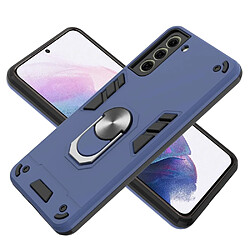 Coque en TPU antichoc avec béquille à anneau rotatif bleu pour votre Samsung Galaxy S21 + 5G