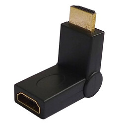 Avis Wewoo Adaptateur noir HDMI 19 broches mâle à HDMI 19pin femelle pivotant 180 degrés plaqué or