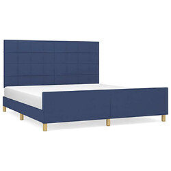 vidaXL Cadre de lit sans matelas bleu 180x200 cm tissu