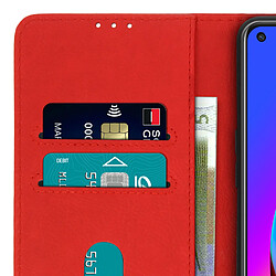 Avizar Étui Oppo A94 5G Protection avec Porte-carte Fonction Support rouge pas cher