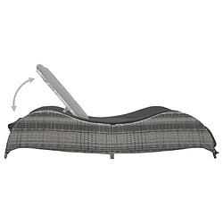 Avis Maison Chic Chaise longue avec coussin | Bain de soleil Relax | Transat Résine tressée Anthracite -GKD69561