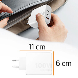 Xtorm Chargeur Secteur GaN² 100W 2 USB C + USB Format Compact Blanc pas cher