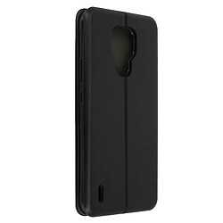 Avizar Étui Motorola Moto E7 Porte-carte Support Vidéo Effet Satinée noir