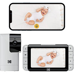 KODAK Cherish C525P Moniteur vidéo Intelligent pour bébé - Vidéo de qualité - Longue durée de Vie de la Batterie - Blanc