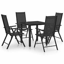 Maison Chic Ensemble de salle à manger de jardin 5 pcs,Table et chaises d'extérieur Aluminium Noir -GKD811178