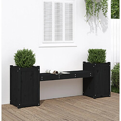 Maison Chic Banc d'extérieur | Banc avec jardinières noir 180x36x63 cm bois massif de pin -GKD26734