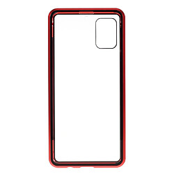 Bumper en métal cadre d'adsorption magnétique double face rouge pour votre Samsung Galaxy A51 SM-A515