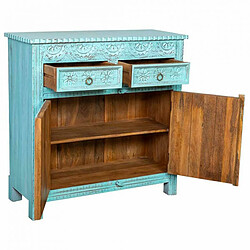 Buffet Alexandra House Living Bleu Bois de manguier 41 x 101 x 101 cm pas cher