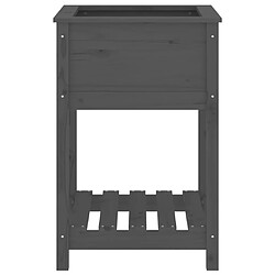 Maison Chic Jardinière,Bac à fleurs - pot de fleur avec étagère Gris 54x54x81 cm Bois massif de pin -GKD89845 pas cher