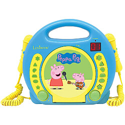 Lexibook Lecteur CD pour enfant avec 2 microphones à piles Peppa Pig Georges bleu