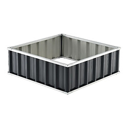 Jardinière Zevenaar carrée acier galvanisé 90 x 90 x 30 cm anthracite [en.casa] pas cher