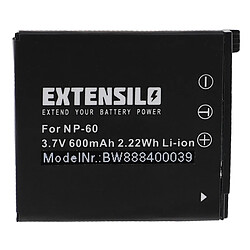 Vhbw EXTENSILO Batterie compatible avec Casio Exilim EX-FS10, EX-S12, EX-S10, EX-Z21, EX-Z20 appareil photo, reflex numérique (600mAh, 3,7V, Li-ion)