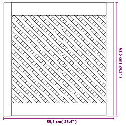 vidaXL Portes d'armoires en treillis 2 pcs 59,5x61,5 cm pin massif pas cher