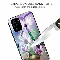 Coque en TPU anti-rayures motif chrysanthème violet pour votre Xiaomi Redmi Note 10 4G