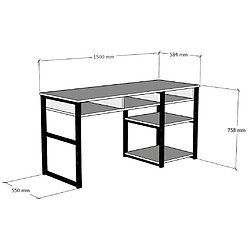 Acheter Vente-Unique Bureau industriel avec rangements - Naturel et noir - RALEIGH