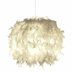 Paris Prix Lampe Suspension Plumes Evergreen 120cm Blanc