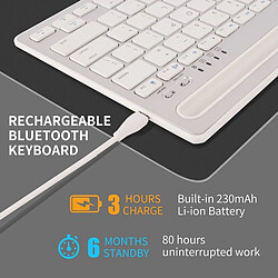 Avis Universal Clavier Bluetooth, mini clavier sans fil avec porte-téléphone, clavier rechargeable double canal, iPad/téléphone mobile, blanc |(blanche)