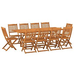 vidaXL Ensemble à manger de jardin 11 pcs 220x90x75 cm bois d'acacia