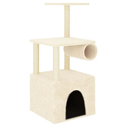 Arbre à chat avec griffoirs,niche pour chat en sisal crème 109,5 cm -MN44443