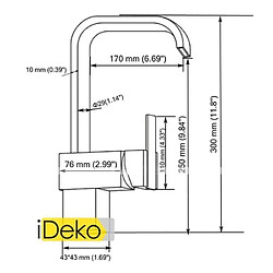 Avis iDeko® Robinet Mitigeur d’évier cuisine Robinet cuisine contemporaine en laiton (chromé