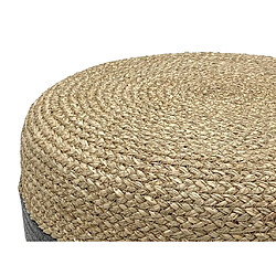 Vente-Unique Pouf rond en rotin naturel clair et gris LOMANGO pas cher