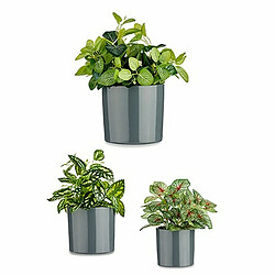 Ibergarden Set de pots Ø 14 cm Ø 22 cm Ø 17 cm Cylindre 3 Pièces Anthracite