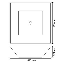 vidaXL Lavabo Céramique carré Noir 41,5 x 41,5 x 12 cm pas cher