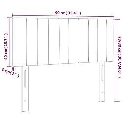 vidaXL Tête de lit à LED Rose 90x5x78/88 cm Velours pas cher