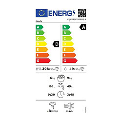 Acheter Lave-linge séchants 9kg 66L CANDY 1400tr/min 60cm D, CANCSWS496TWMRRE