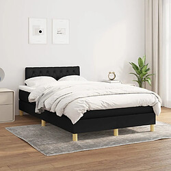 Maison Chic Lit adulte- Lit + matelas,Sommier à lattes de lit avec matelas Noir 120x200 cm Tissu -GKD76844