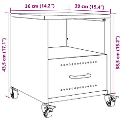 vidaXL Table de chevet rose 36x39x43,5 cm acier pas cher