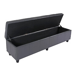 Avis Mendler Banc banquette Kriens XXL, 180x45x45cm, cuir reconstitué, gris