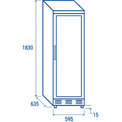 COOLHEAD Armoire à Boisson Réfrigérée Verticale Vitrée - 350 Litres - Cool Head