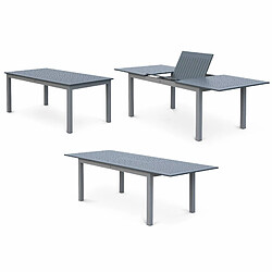 Acheter Salon de jardin Chicago 8 places table à rallonge extensible 175/245cm alu gris textilène gris | sweeek