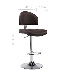 vidaXL Tabourets de bar lot de 2 marron similicuir pas cher